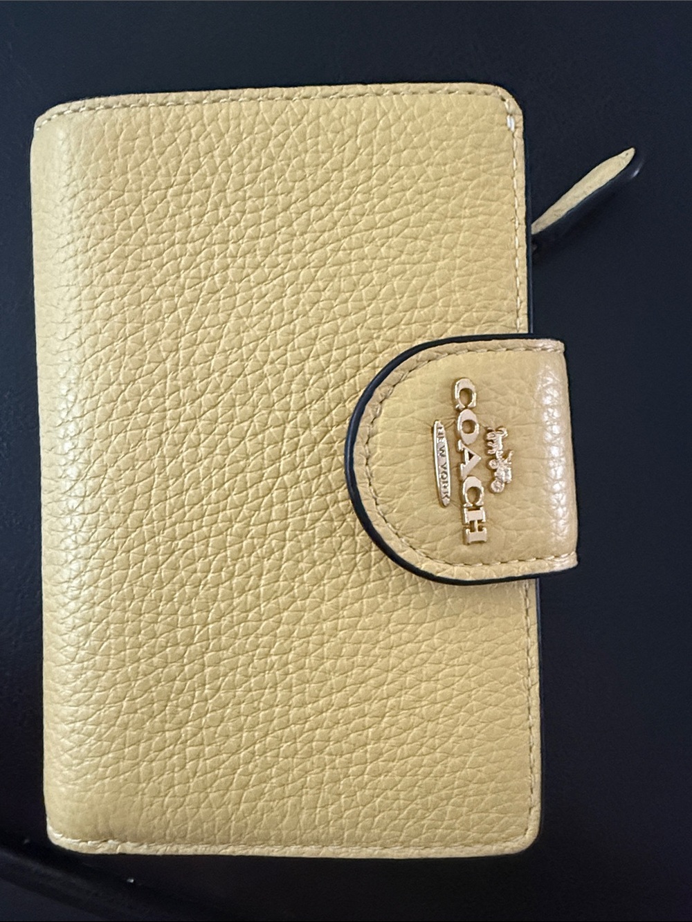 Coach Yellow Medium Corner Zip Wallet